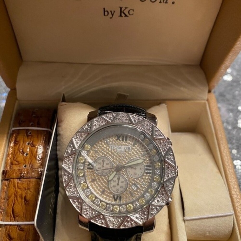 Techno Com By Kc Diamond Watch With Extra Band Nwt - image 1